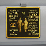 From Our First Kiss - Personalized Couple Shaped Car Visor Clip