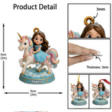 Custom From Any Photo, Gift For Unicorrn Loving Girls - Personalized Kid Custom Shaped Ornament