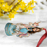 Custom From Any Photo, Gift For Unicorrn Loving Girls - Personalized Kid Custom Shaped Ornament