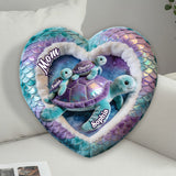 Nana Turtle Gift For Mom Grandma - Personalized Grandma Faux Fur Shaped Pillow