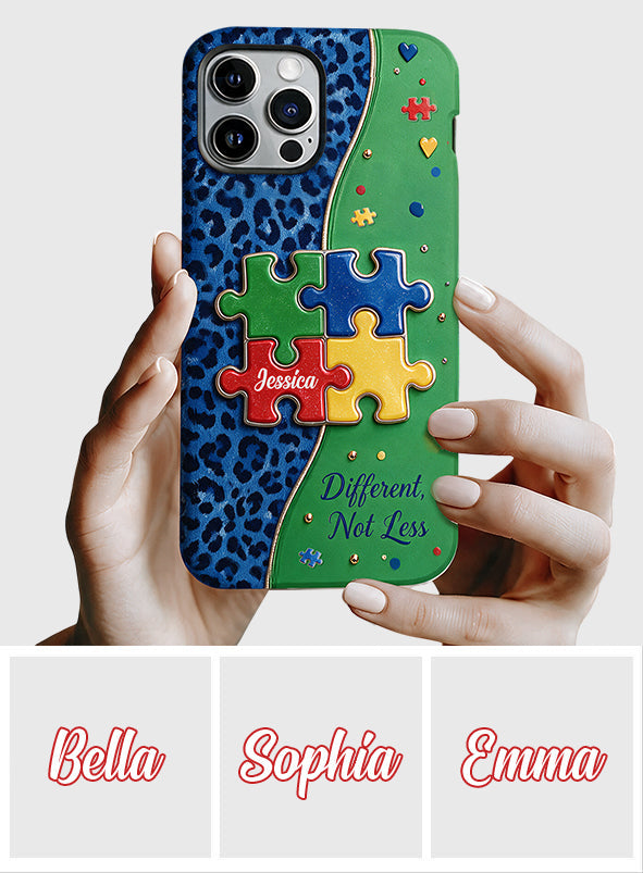 Different Not Less - Personalized Autism Awareness Full Print Phone Case