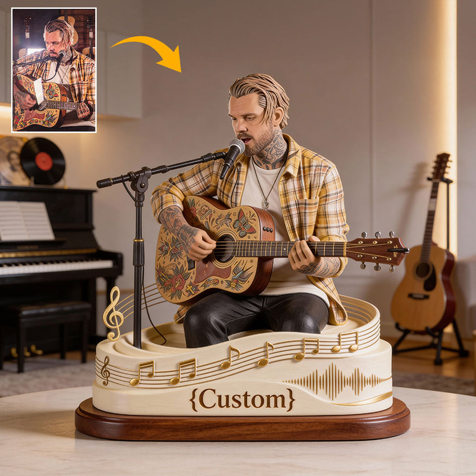 Guitarist Gift, Music Lover - Personalized Guitar Custom Shaped Acrylic Plaque