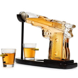 Whiskey Gun Decanter Set with 2 Bullet Glasses