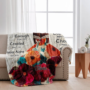 God Says You Are - Personalized African American Blanket
