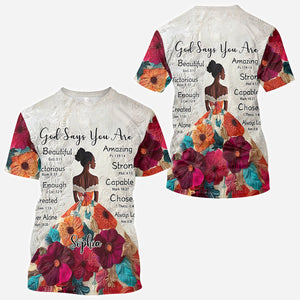 God Says You Are - Personalized African American All Over Shirt