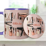 Proud Hair Stylist - Personalized Hairdresser Accent Mug & Coaster