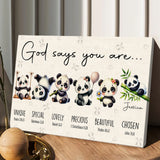 God Says You Are - Personalized Panda Lover Canvas And Poster