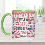 Just A Girl Who Loves Pigs - Personalized Pig Lover Accent Mug
