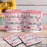 Just A Girl Who Loves Pigs - Personalized Pig Lover Accent Mug