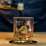 250th Anniversary - Personalized Bald Eagle Whiskey Glass