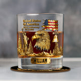 250th Anniversary - Personalized Bald Eagle Whiskey Glass