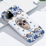 Skull Toile de Jouy - Personalized Skull Full Print Phone Case