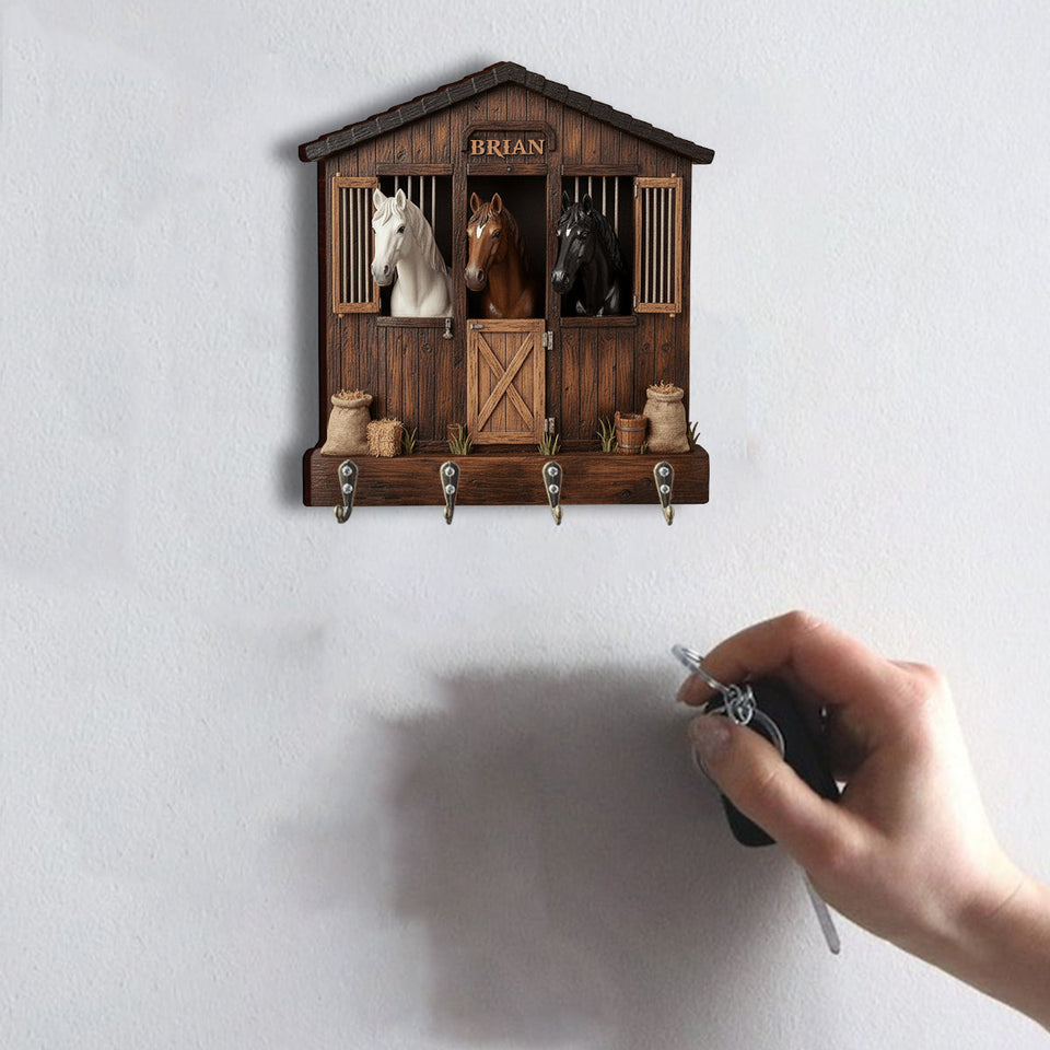 The Horse Barn - Personalized Horse Custom Shaped Hanging Rack