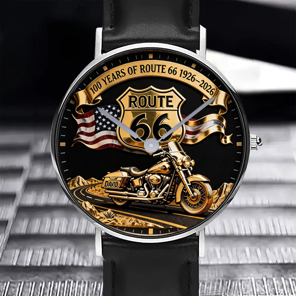 100 Years Of Route Personalized Gifts For Bikers - Personalized Biker Hand Watch