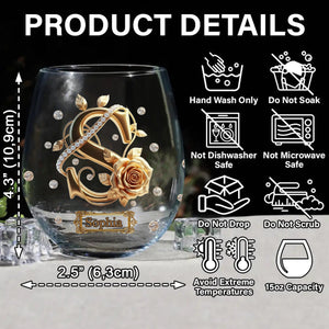 Alphabet Initial For Wine Lovers - Personalized Wine All Over Wine Glass