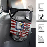 One Nation Under God - Personalized Bald Eagle Portable Car Trash Can/ Organizer
