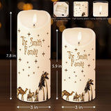 Nativity Scene - Personalized Christian Flameless Candle