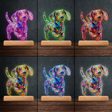 Adorable Dachshund - Personalized Dachshund Shaped Plaque Light Base