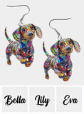 I Love My Dog - Personalized Dachshund Earrings