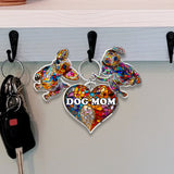 Dog Mom - Personalized Dog Keychain With Charms