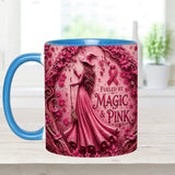Fueled By Magic & Pink - Personalized Breast Cancer Awareness Accent Mug & Coaster