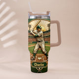 We Caught The Best Dad - Personalized Baseball Tumbler With Handle