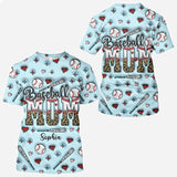 Baseball Mom - Personalized Baseball All Over Shirt