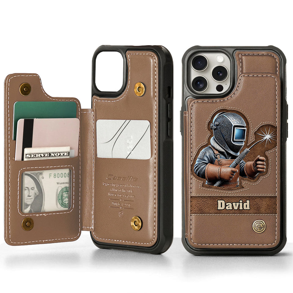 Strong Ones Become Welder - Personalized Welder Wallet Phone Case