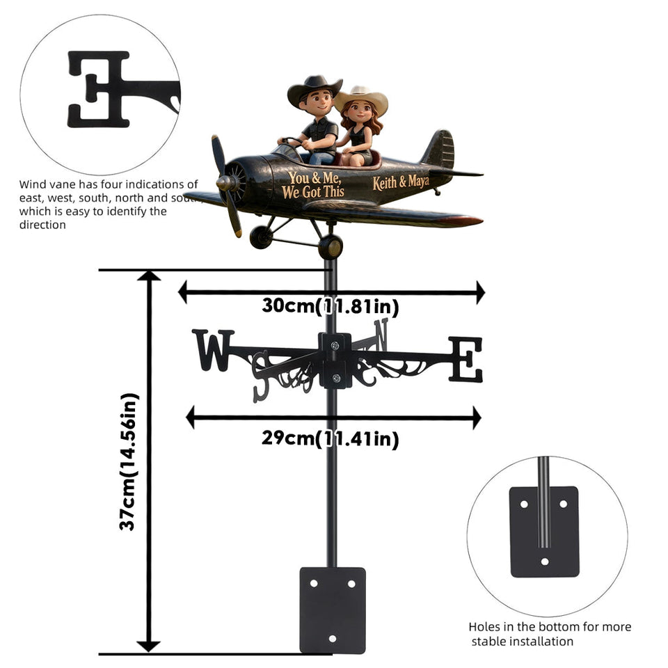 Airphane Couple - Personalized Couple Weather Vane