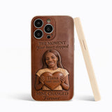 The Moment Your Heart Stopped - Personalized Memorial 3D Embossed Leather Phone Case