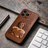 The Moment Your Heart Stopped - Personalized Memorial 3D Embossed Leather Phone Case