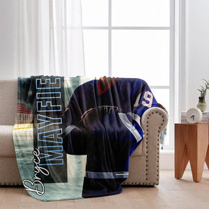 Any Photo, Name, School... - Personalized Hockey Blanket