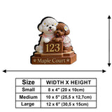 Dog Address Porch Sign - Personalized Dog Wooden Wall Mount Sign