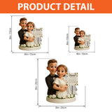 Wedding Happy Anniversary Gift Cartoonish Style - Personalized Couple Custom Shaped Acrylic Plaque