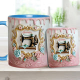 Stunning Sewing Machine - Personalized Sewing Accent Mug & Coaster