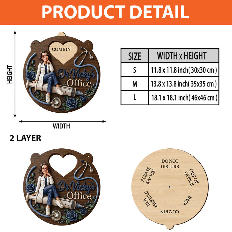 My Office - Personalized Nurse Spinner Sign Custom Shape