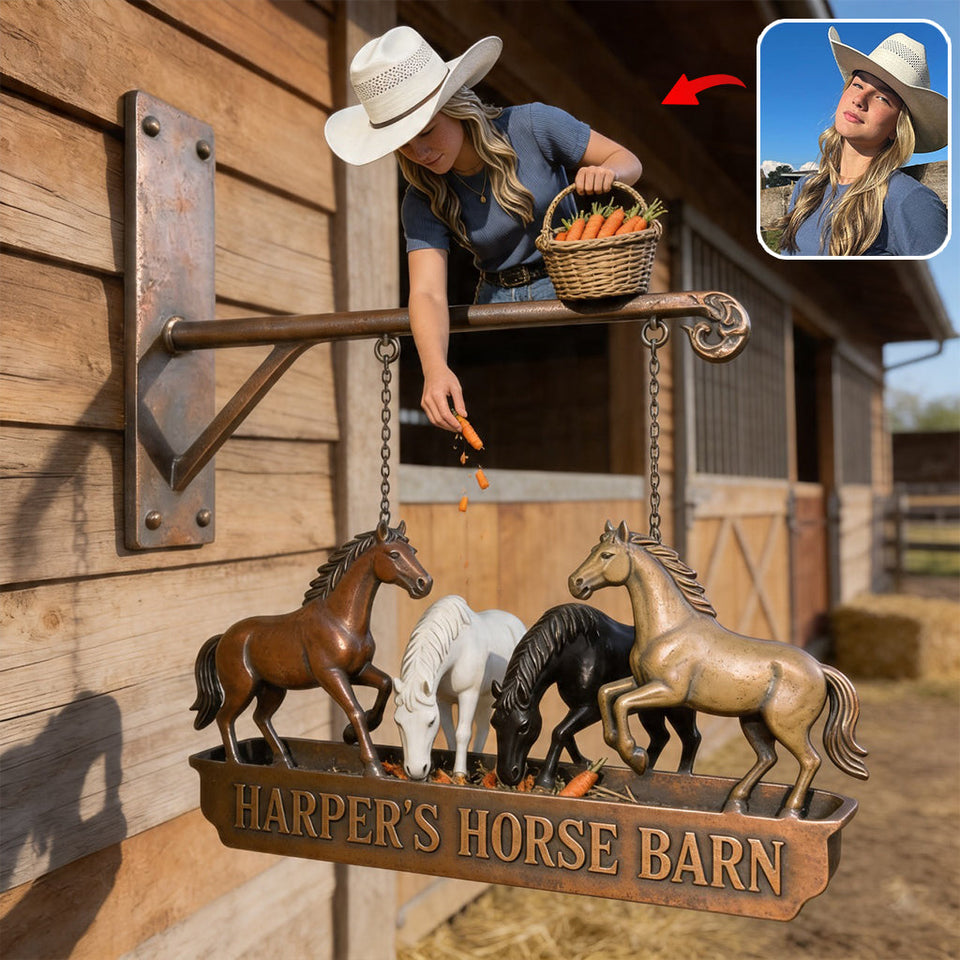 Custom Any Photo - Personalized Horse Wooden Wall Mount Sign