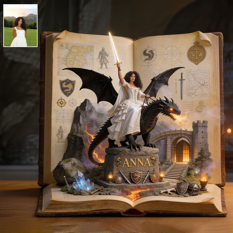 Dragon Rider, Fantasy Book Lover Gift - Personalized Book 2-Side Printed Acrylic Plaque