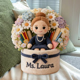Teacher Plush Bouquet - Personalized Teacher Premium Faux Fur Pillow