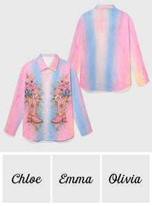 Cowgirl Siprit - Personalized Cowgirl Button-Up Shirt