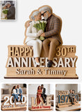 Anniversary Gift - Personalized Couple 2 Layered Big Freestanding