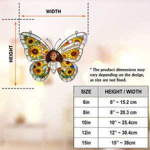 Butterfly Birth Month Flower - Personalized Birth Month Flower Window Hanging Suncatcher Ornament