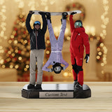 Skiing Makes Me Happy - Personalized Skiing Custom Shaped Acrylic Plaque