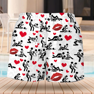 I Love You - Personalized Couple Men Swim Trunks With Liner