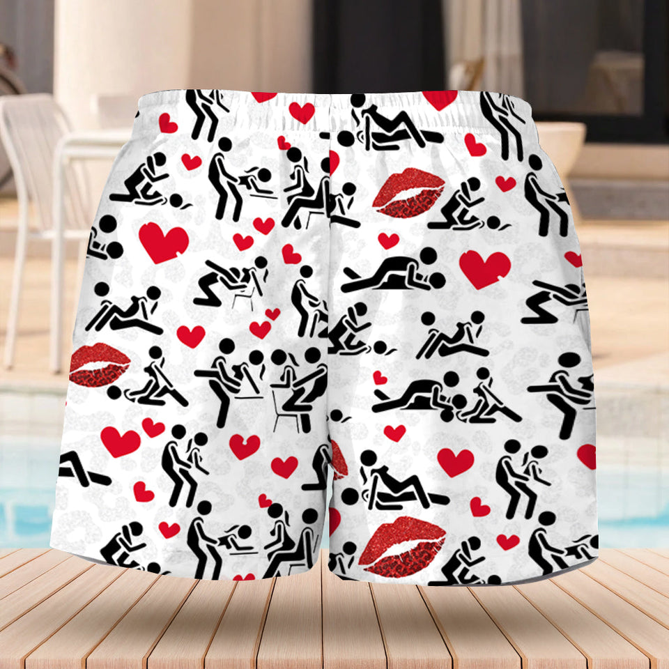I Love You - Personalized Couple Men Swim Trunks With Liner