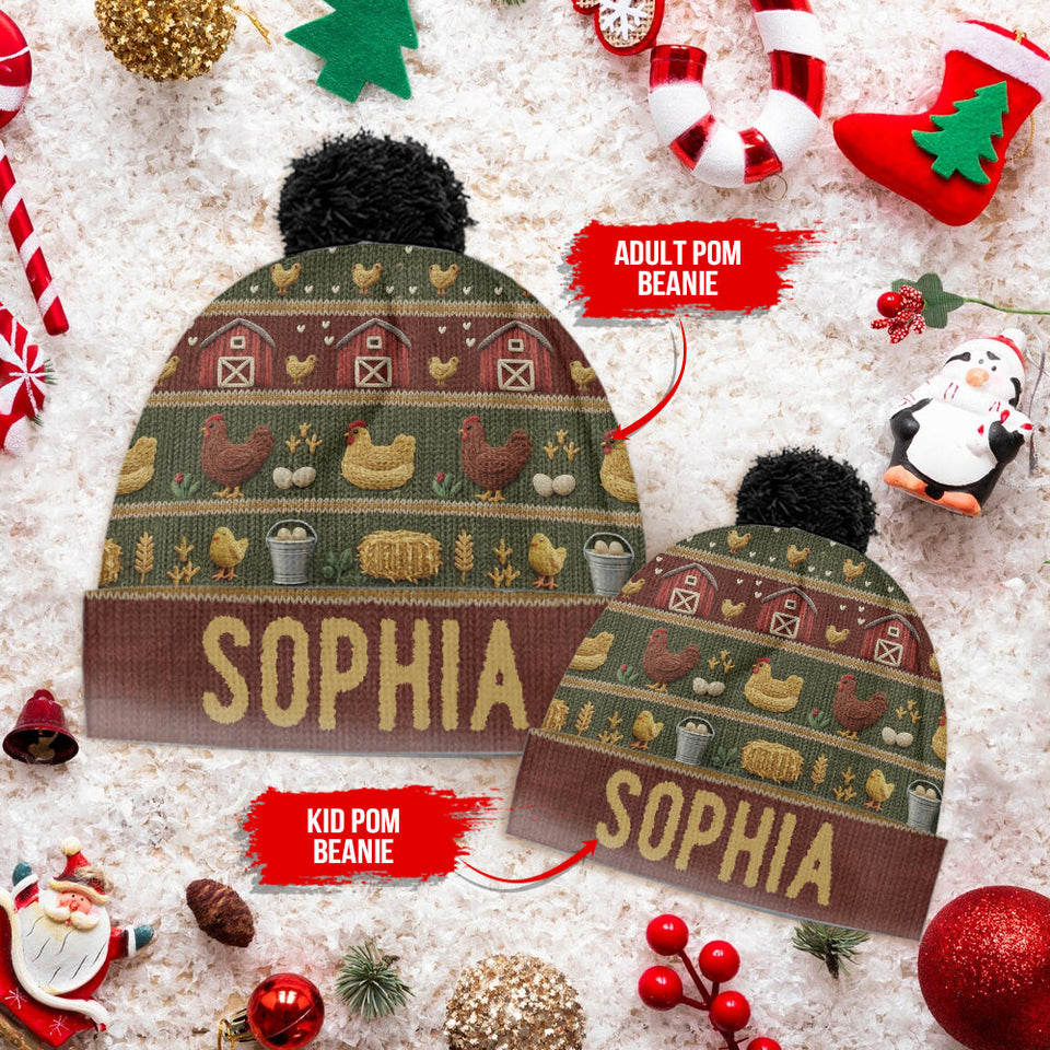 Crazy Chicken Lady - Personalized Chicken Beanie Hat