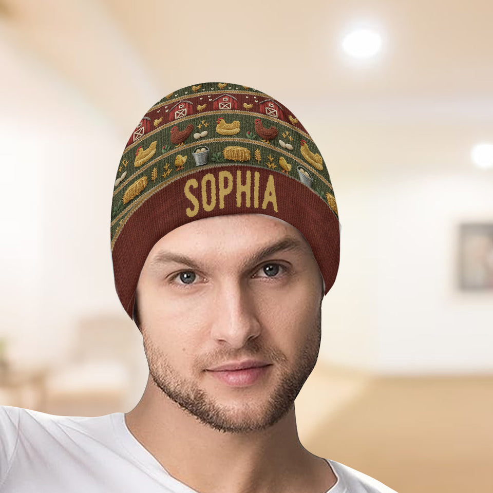 Crazy Chicken Lady - Personalized Chicken Beanie Hat