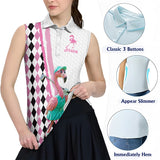 Flamingo Golf - Personalized Golf Sleeveless Polo Shirt