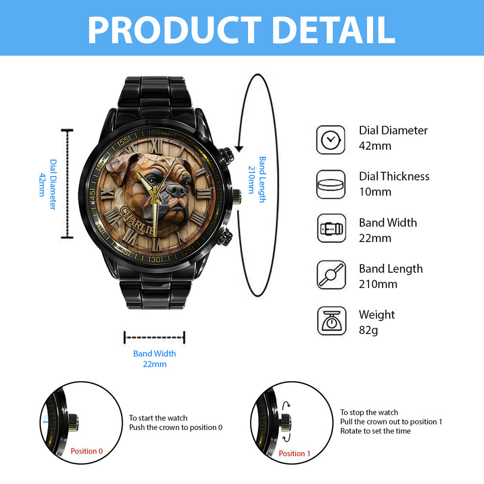 Brave Boxer - Personalized Dog Hand Watch