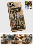 I'm On My Other Line, Fishing Lover Gift - Personalized Fishing 3D Embossed Leather Phone Case